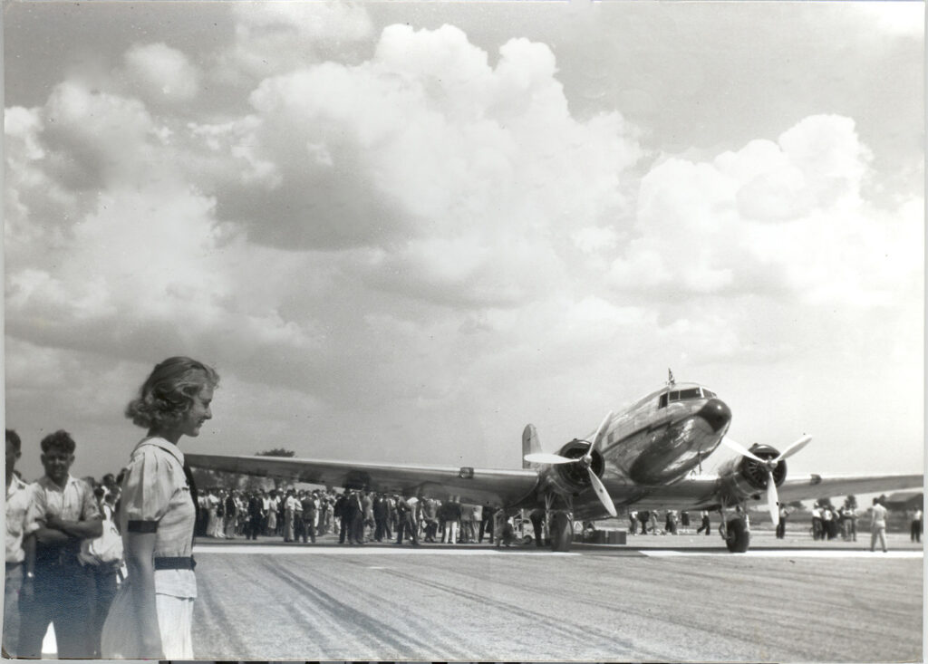 First commercial airplane prepares for take-off at newly opened Malton airport