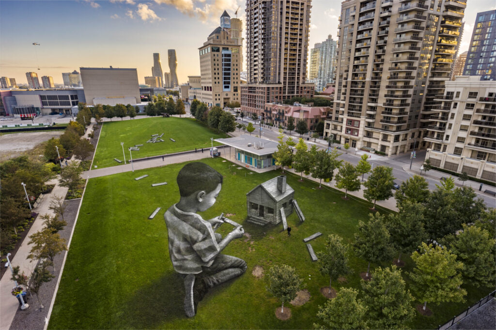 photo of saype land artwork in mississauga