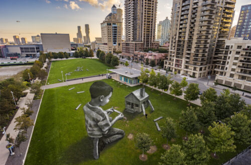 photo of saype land artwork in mississauga